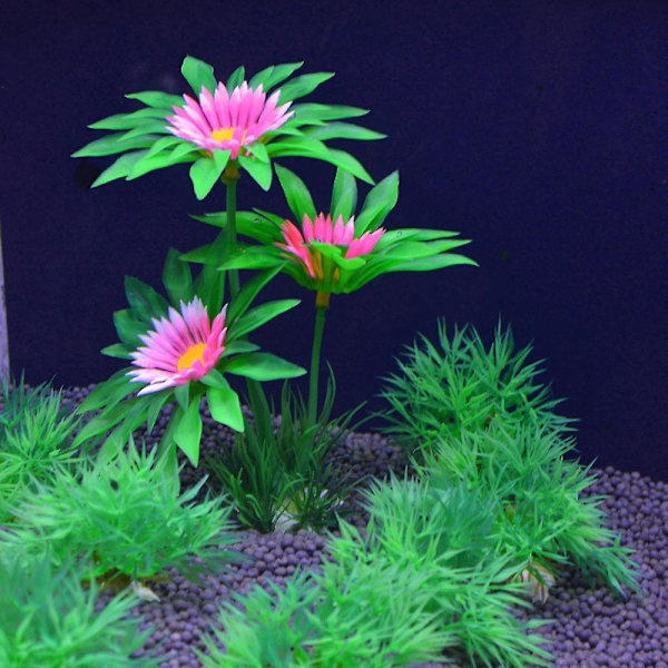 Akvarieplanter, 10 stk kunstige akvarieplanter, brukt til akvariedekorasjon.