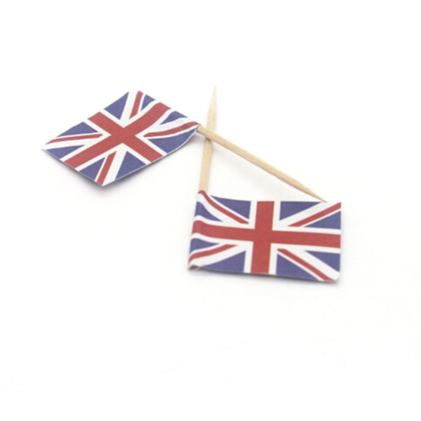 100 stk Cupcake Toppers England Flagg Tannpirker Miniatyr Britain Flag Tannpirker Flagg Cupcakes Cake Tannpirker