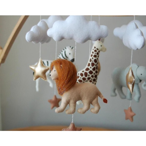 Håndlaget Woodland Forest Animals Filt Baby Mobil Tre Filt Baby Crib Mobil Filt Mobil Leke