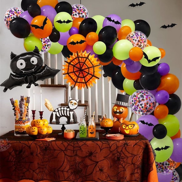 Halloween Ballondekorationer Sæt - 138stk Happy Halloween Fest Dekoration