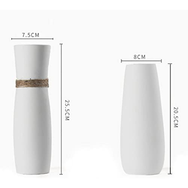 Hvid keramisk vase, moderne enkelt sæt, egnet til hjem, li