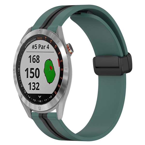 Silikonarmband för Garmin Approach S40 Olive Green   Black