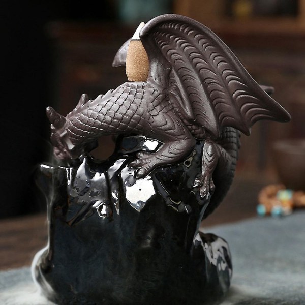 Drage Dekoration Vandfald Røgelse Kegle Holder Censer Encensoir Palnik Røgelse Meditation Tilbageflow Ince