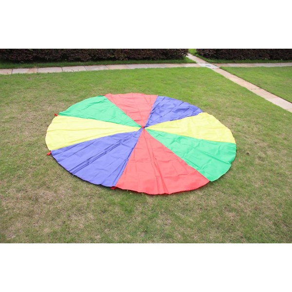 9.8feet 8 Handles Children Kid Rainbow Parachute Training Toy Game