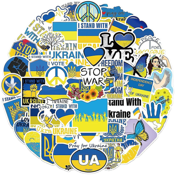 50 kpl/pakkaus I Stand With Ukraine -tarra