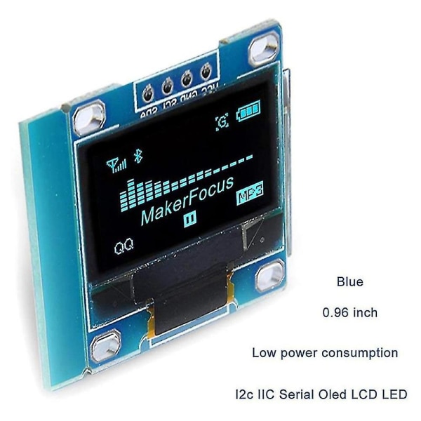 I2c Oled Display 0,96 tommer Iic Seriel Lcd Led Modul 128 64 Til Med 40 Stk Ledning
