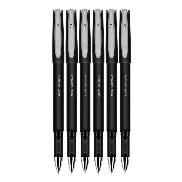 6pcs 0.5mm Black Ink Carbon Pen Business School Office Work Gel Pen