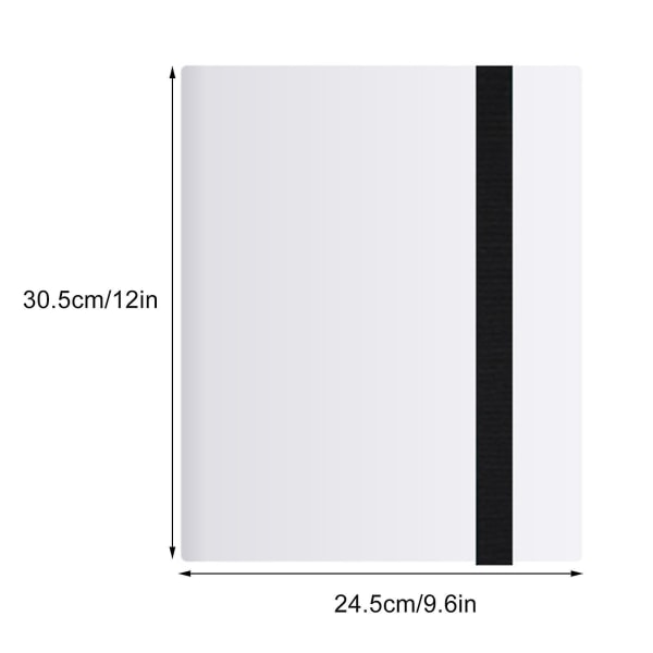 Bestsalecard Opbevaringsbog Kort Album Mappe, 9 Slots, 360 Side Loading Pocket Folder White Nine squares