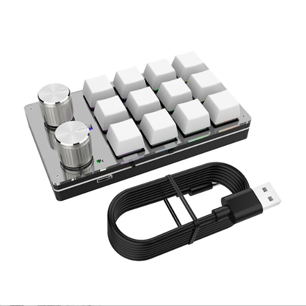 Kabel USB Macro Mini Tangentbord 12 Tangenter 2 Knopp Programmering Tangentbord Hot-swap Anpassning Gaming Mecha