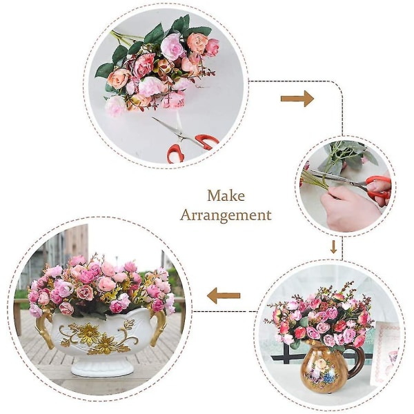 21 Heads Diamond Small Rose Artificial Flowers Artificial Rose Flower Bouquets