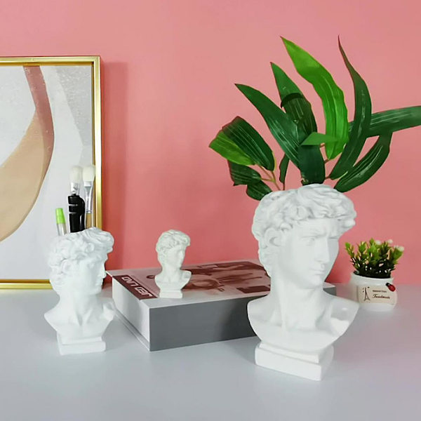 David Hode Plantepot Blomster Vase Dekorativ Byst Statue Planter 11,5 Cm