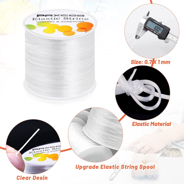 Polyester 1 mm elastisk armbåndsnor Elastisk perlesnor for smykkefremstilling og armbåndfremstilling, hvit