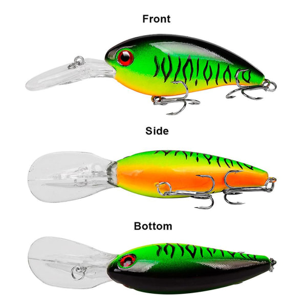 Luya Bait Flytande 10cm-14g Plast Fiskebete Luya Falskt Bete 6 # Krok Fiskeutrustning 5st