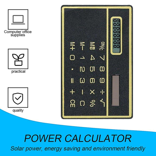 Solar 8-siffrig miniräknare Slim Solar Miniräknare med pekskärm Kreditkort Design Mini Size Bärbar Slim Computer - Miniräknare