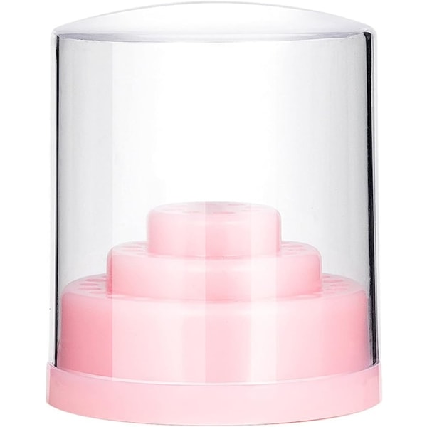 Spikerboreholder Stativ Display Organizer Støvtett oppbevaringsboks C light pink