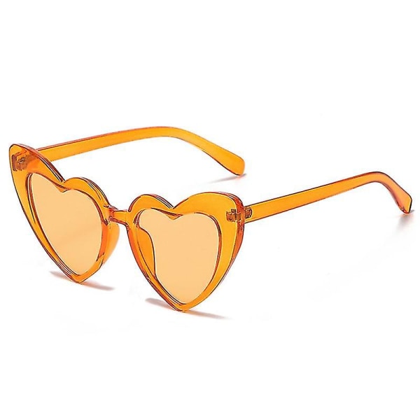 Hjerteformede solbriller Kvinder Brand Designer Mode Vintage Shades Eyewear Retro Spejl Pink Gradient Solbriller Kvinde Orange