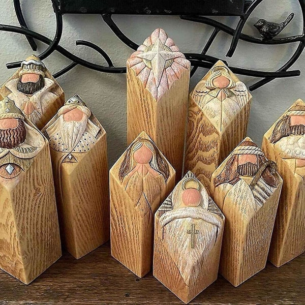 Nativity søyle statuer Sett Resin Craft Ible figurer
