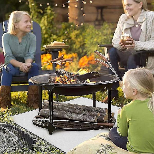 Tulipaikan matto puulämmittimelle 100x100cm, Piknik-grillilämmön eristysalusta, Liekin kestävä ja korkean lämpötilan kestävä silikonipäällysteinen lasikuitu