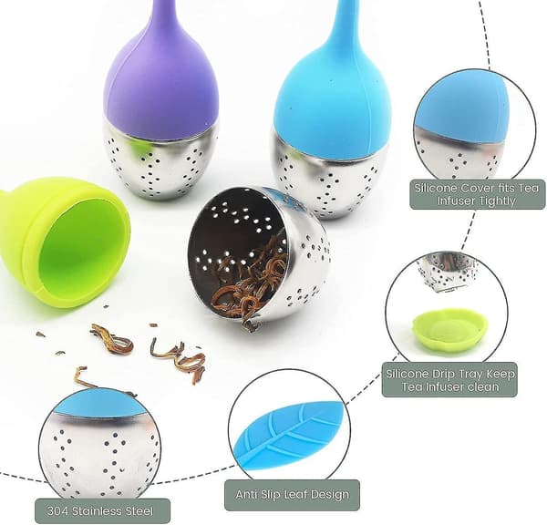 7 dele rustfrit stål te-infuser