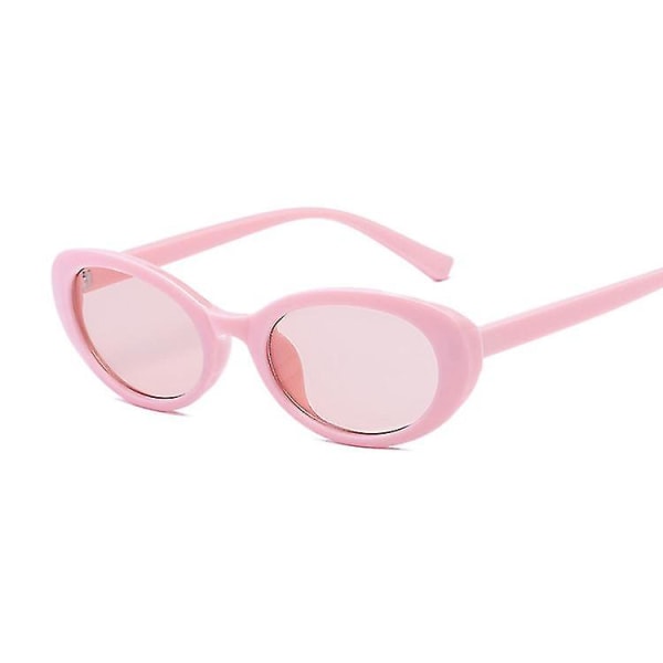 Varumärke Designer Oval Solglasögon Dam Vintage 90-tal Dam Cat Eye Solglasögon Liten ram Solglasögon Kvinna Oculos De Sol Pink