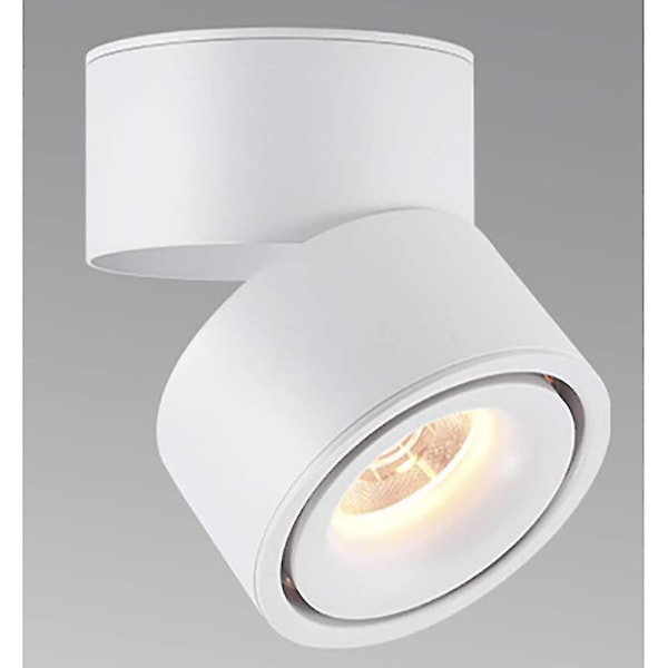 Ny, lämplig 10w LED ytmonterad spotlight, 360 roterande takspotlight, kök, vardagsrum, butiksbelysning, varmvit (vit 3000k)