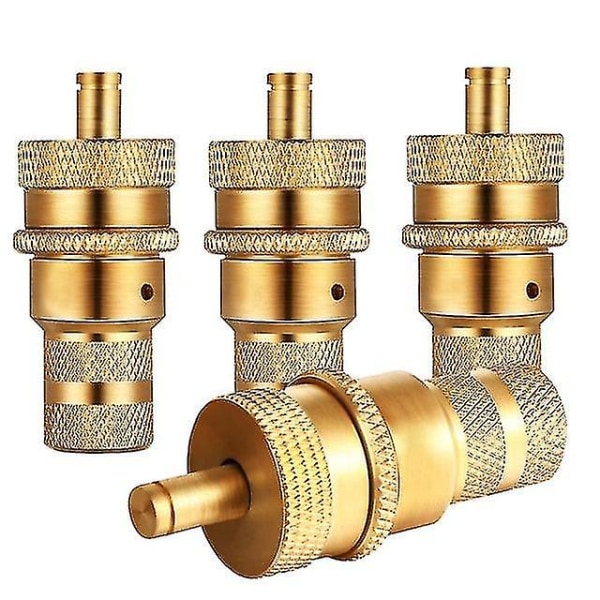 4pcs Universal Offroad Brass Tire Deflators Kit Automatic 6-30psi Tyre Tire Pressure Relief Valve Deflators Bleeder Valve Set