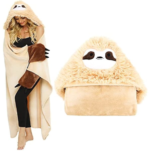 Sloth Blanket Sloth Cloak Women Portable Blanket Sofa Blanket Sloth Cuddly Blanket Fluffy