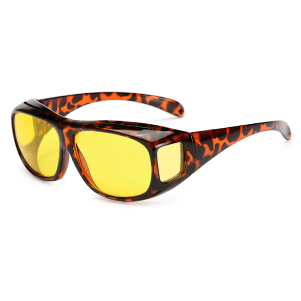 Polariserade solglasögon över glasögon runda solglasögon över Uv400 Leopard frame night vision film