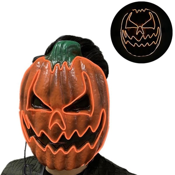 Personaliserede Julepynt LED Maske Græskar Stil Maske Smeltende Ansigt Voksen Kostume Halloween Gys