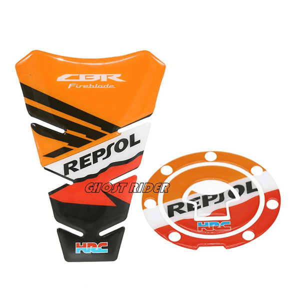 Drivstofftankdeksel, Cbr Hrc Chrome-klistremerke, for Honda Cbr600rr Cbr1000rr Repsol Cbr900 Cbr929 Cbr954 Cbr250