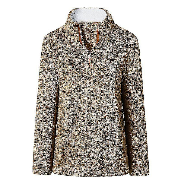 Hmwy-kvinnor Teddy Bear Fluffy Outwear Pullover Sweatshirt Top