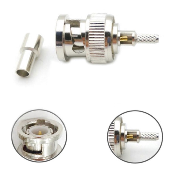 10 st BNC Hane Kontakt Fönster Rak Krymp för RG174 RG316 RG179 Kabel ADAPTER 50 Ohm