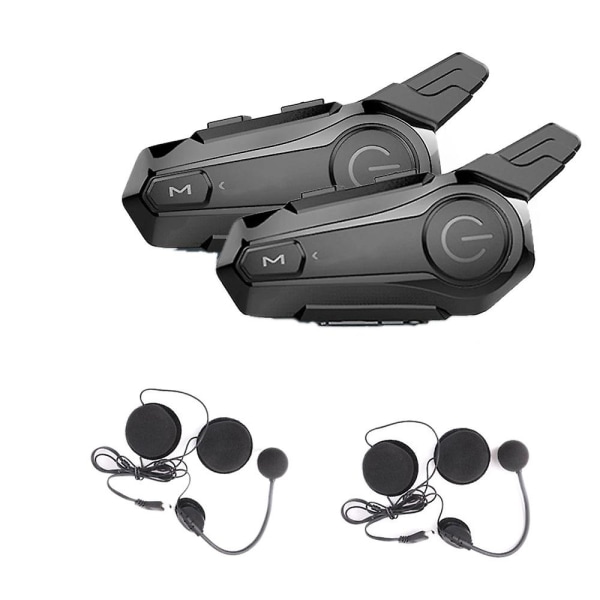 2stk Bluetooth Intercom Motorsykkel Halvhjelm Bluetooth Headset For 2  Intercomunicador Wireless He dd64 | Fyndiq