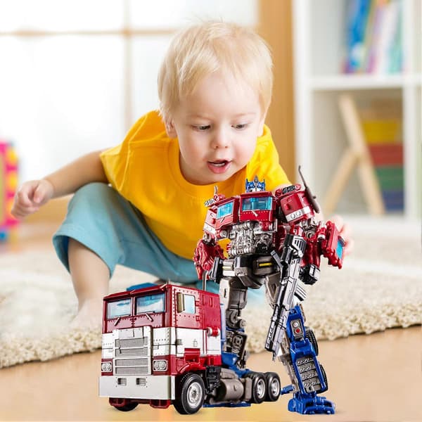 Transformationsrobot Cartoon Barnpresent Legering Optimus Primes Actionfigur Robot för Barn