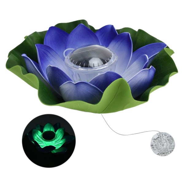 Solar Lotus Light Vanntett Led Powered Floating Lotus Light For Utendørs Hage Dekorasjon