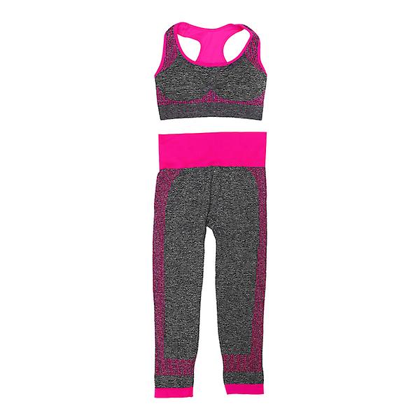 Women 2 Piece Yoga Outfits Leggings Long Pants And Sports Bra Set Tracksuits For Workout Size S