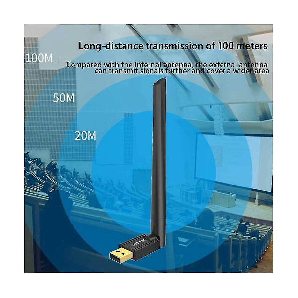 100m USB Bluetooth-adapter Bluetooth 5.3 Sändare Bluetooth Ljudmottagare Extern 4dbi Antenn