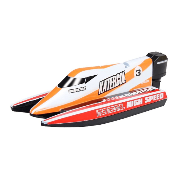 Mini Racingbåt Racing Elektrisk Båt Snabba Höghastighetsbåtar Vattenleksaker för Barn (orange)