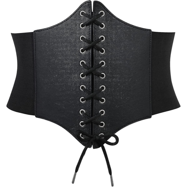 Korsettbelte for kvinner med snøring Cinch-belte bundet korsett Elastisk midjebelte Waspiebelt for kjole Cosplay 9,8 tommer