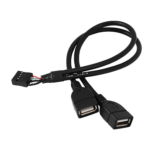 30cm 10-pin emolevy naar 2-poorts dubbele USB 2.0