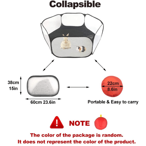Bur, Åndbar Gennemsigtig Kæledyr Legefold, Bærbar Indhegning