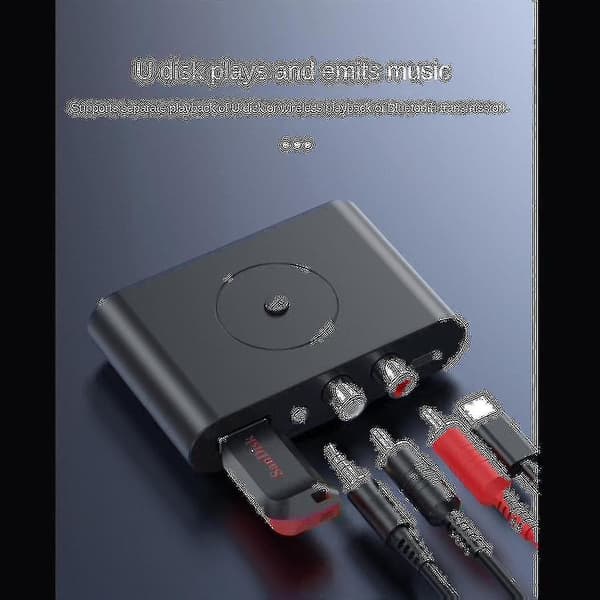 Bluetooth 5.3 lydmottaker trådløs Nfc lydadapter U-disk Rca 3,5 mm Aux stereomottaker