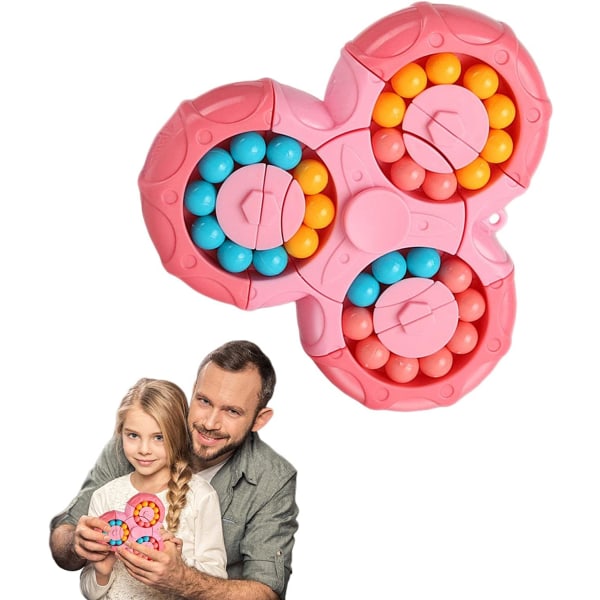 Kuusipuolinen pyörivä sormi Rubikin kuutio-Kuusipuolinen puristussormi Pyörivä lelu-palapeli Dekompressiopulmapelit Sensoriset lelut (vaaleanpunainen)
