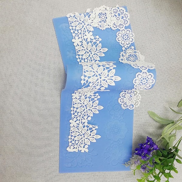Blomster Silikonelaceform Fondant Kage Dekoration Form Bryllupskage