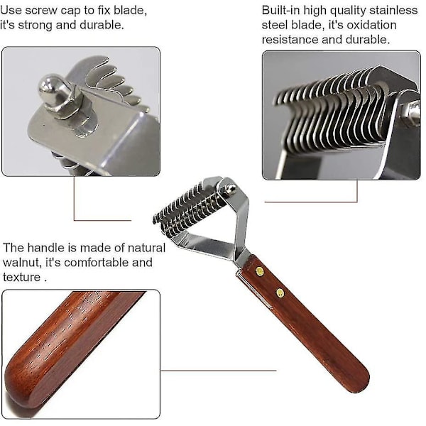 Coat King Rake 14-bladet Rake Pet Undercoat Rake, professionel Pet Dematting Comb