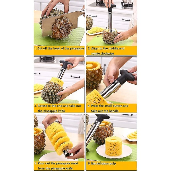 Ananasleikkuri, ruostumattomasta teräksestä valmistettu ananasleikkuri, ananasleikkuri, kotiin