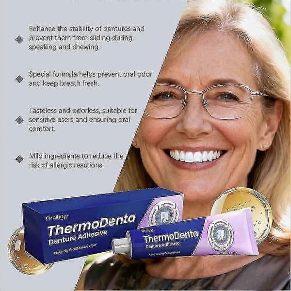 Thermodenta Proteseklæbemiddel Stærkt Hold Oral Proteselim 40Ml 3Pcs