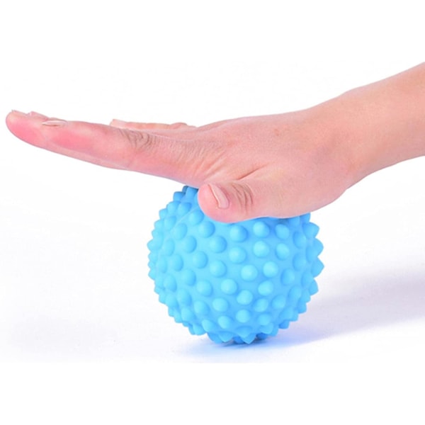 9 cm mjuk massageboll för plantar fasciit, djup vävnad, muskelavlastning, triggerpunktsmassage, träning, yoga | För fötter, rygg, nacke, händer - blå