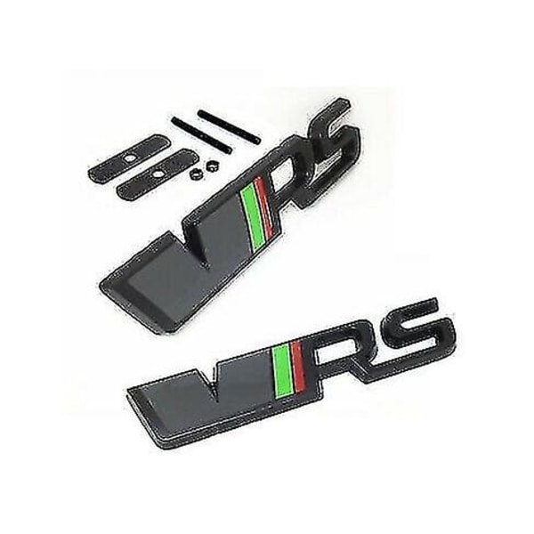 Sort Vrs 3d Front Grill Og Bagagerumsemblem Mærke Kit Til