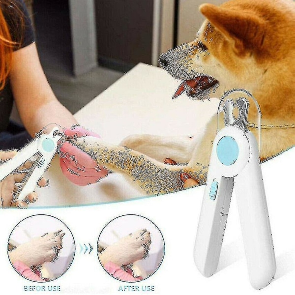 Lemmikkikoiran ja kissan kynsileikkurit Led-valoleikkurit Sakset Trimmer Paw File Tool Kits  Sininen Aespa
